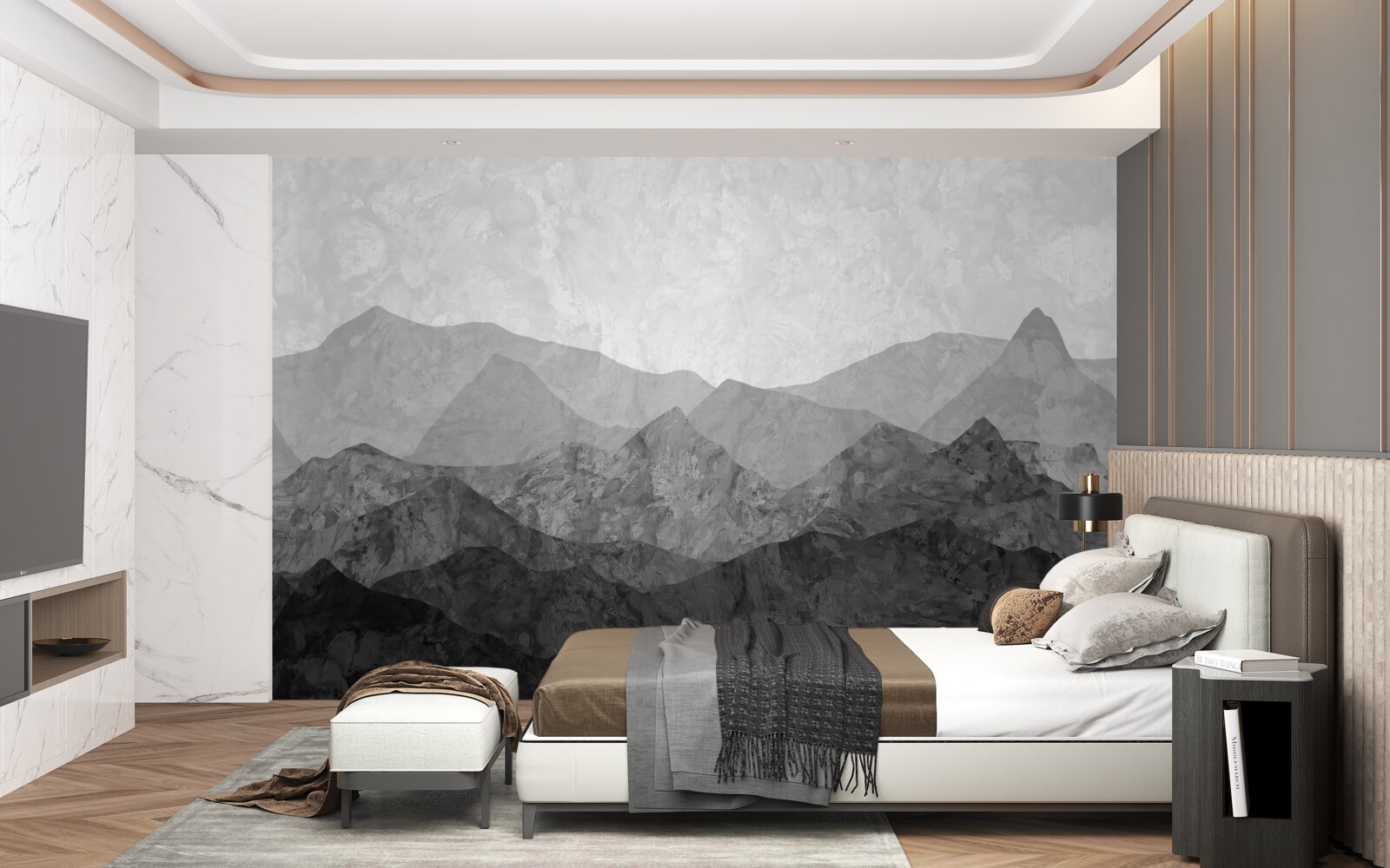 Fotobehang majestueuze bergketens