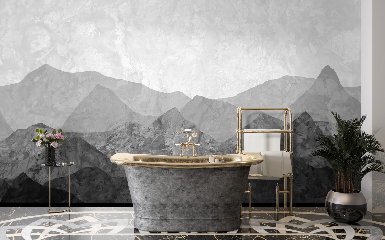 Fotobehang majestueuze bergketens