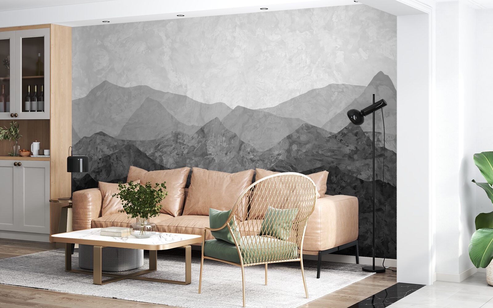 Fotobehang majestueuze bergketens