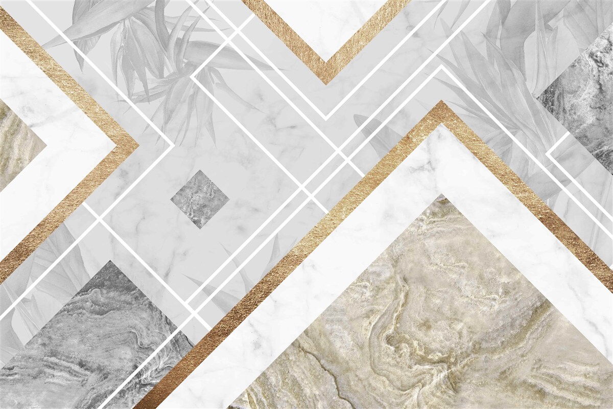 Fotobehang rechthoekige lijnen op marmer
