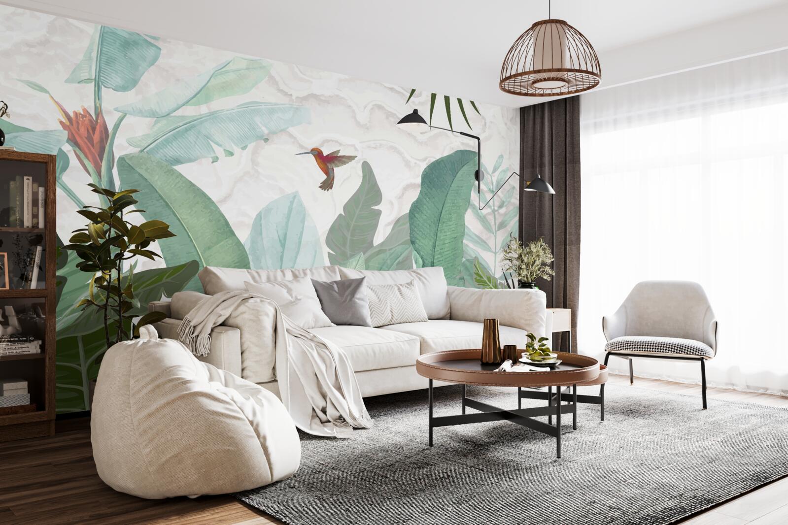 Fotobehang kolibrie op zoek naar zoete nectar