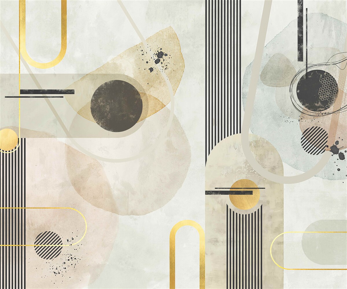 Fotobehang verticale abstracte vormen en lijnen