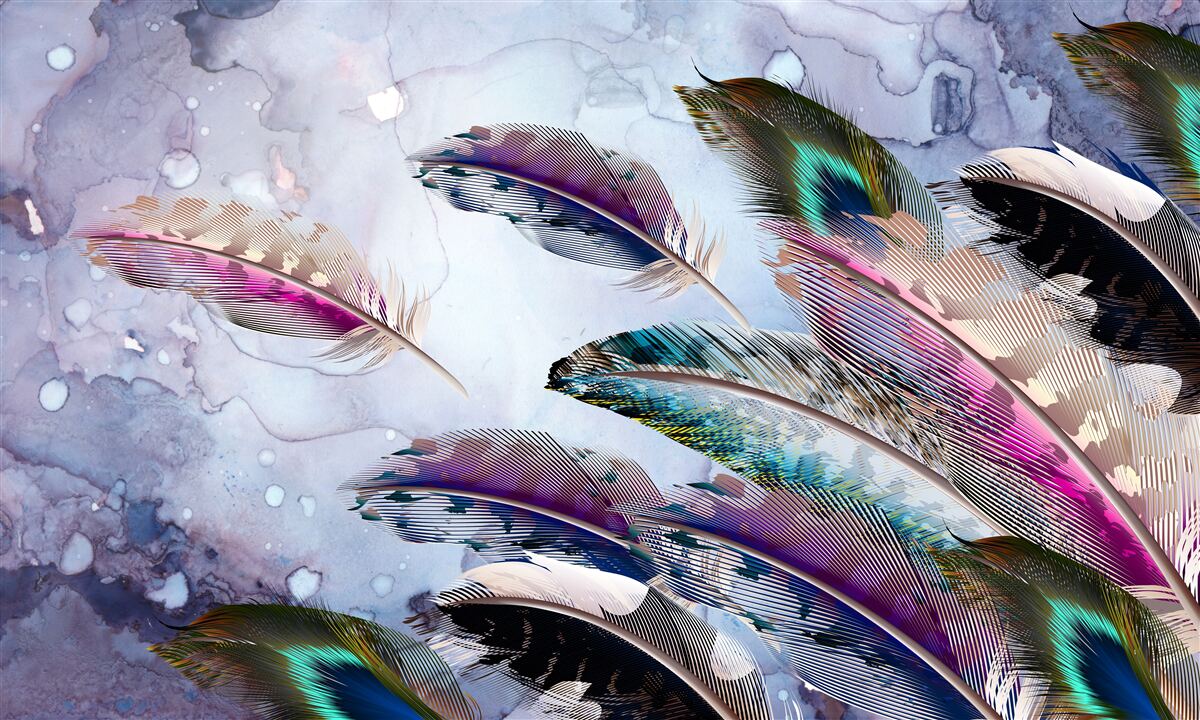 Fotobehang het verenkleed van de magische vogel