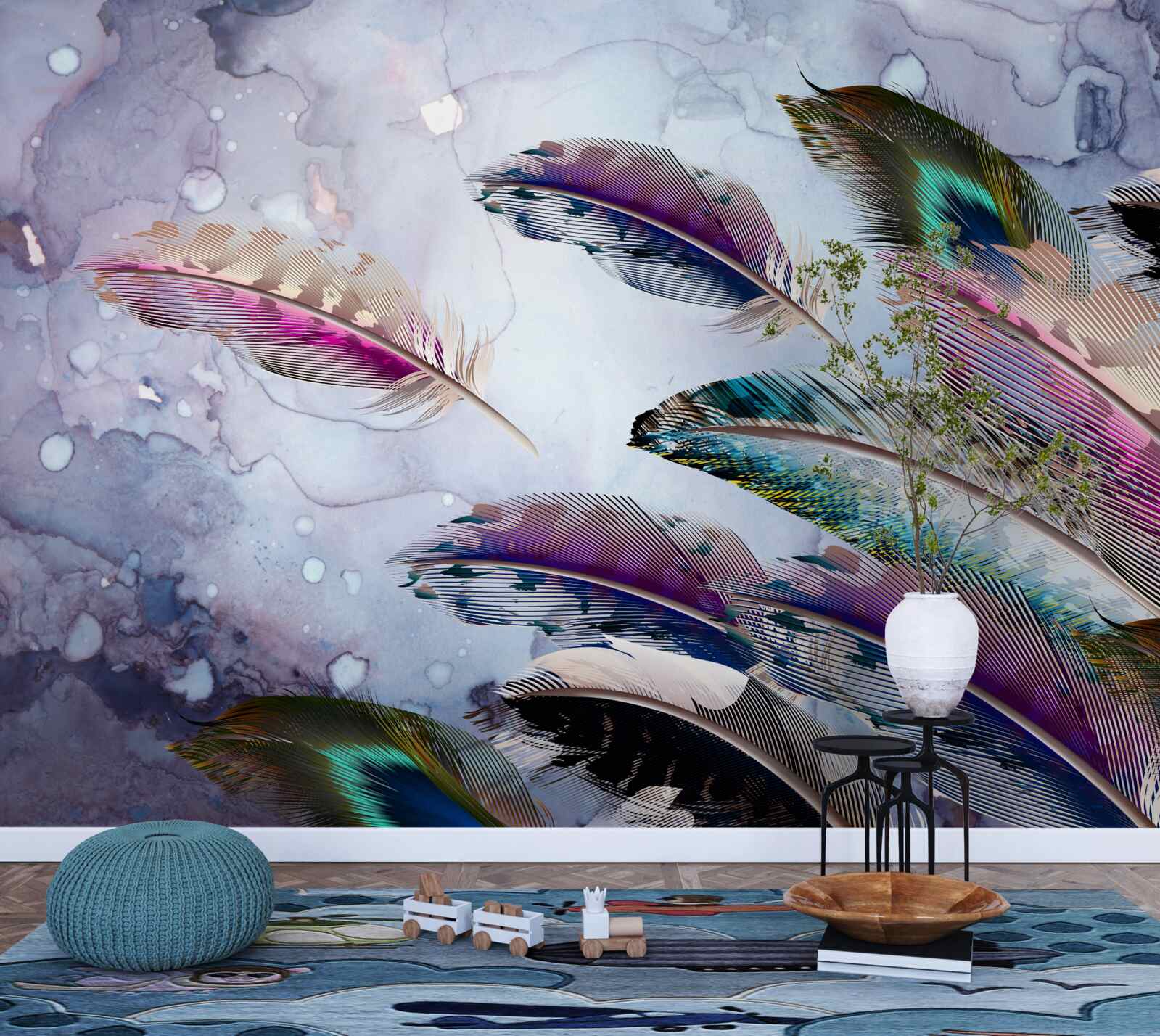 Fotobehang het verenkleed van de magische vogel