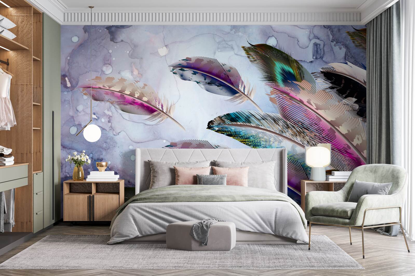 Fotobehang het verenkleed van de magische vogel