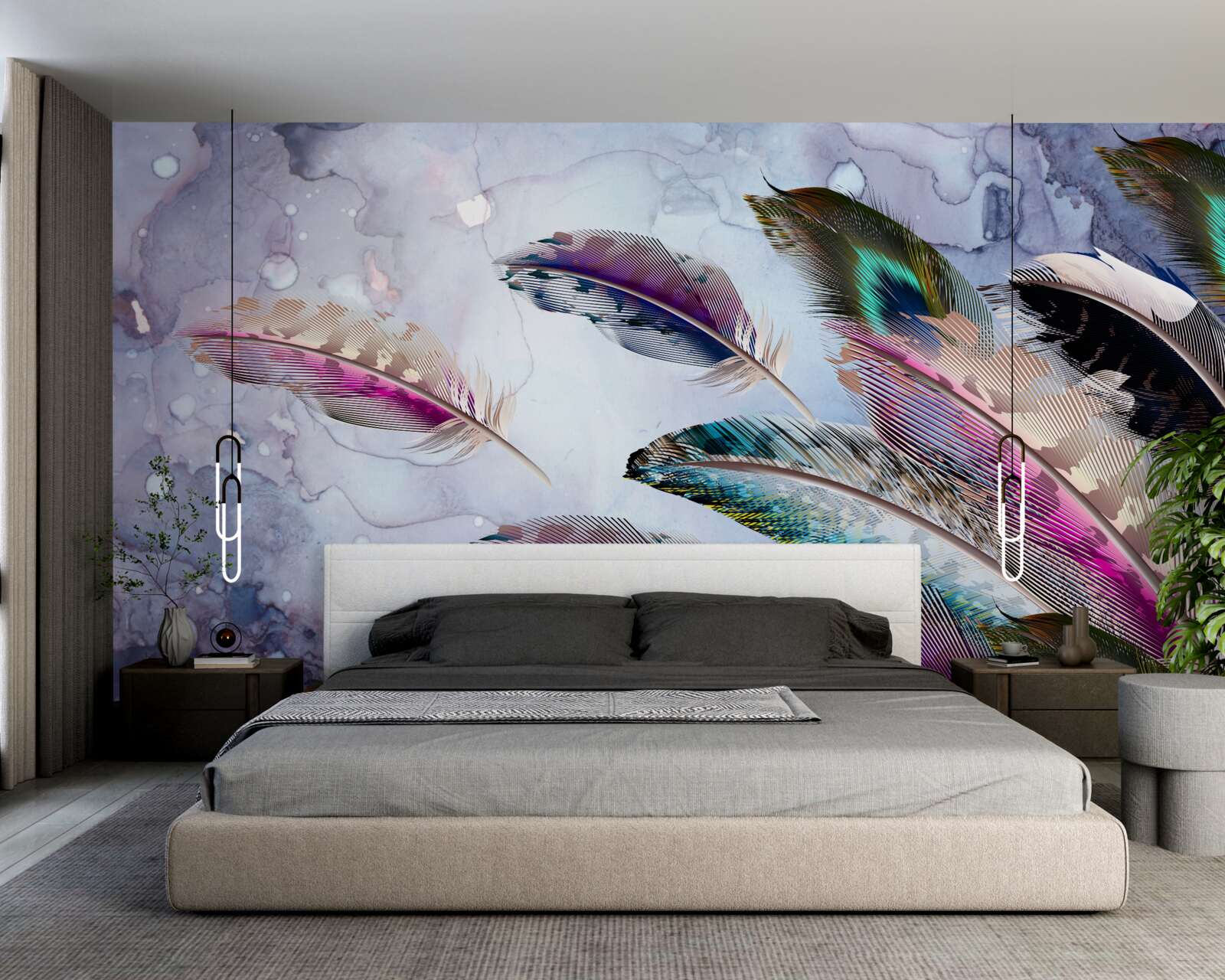 Fotobehang het verenkleed van de magische vogel