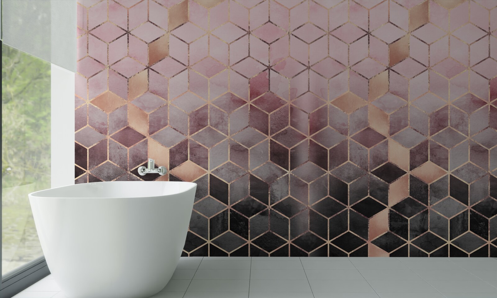 Fotobehang helling op rechthoekige segmenten