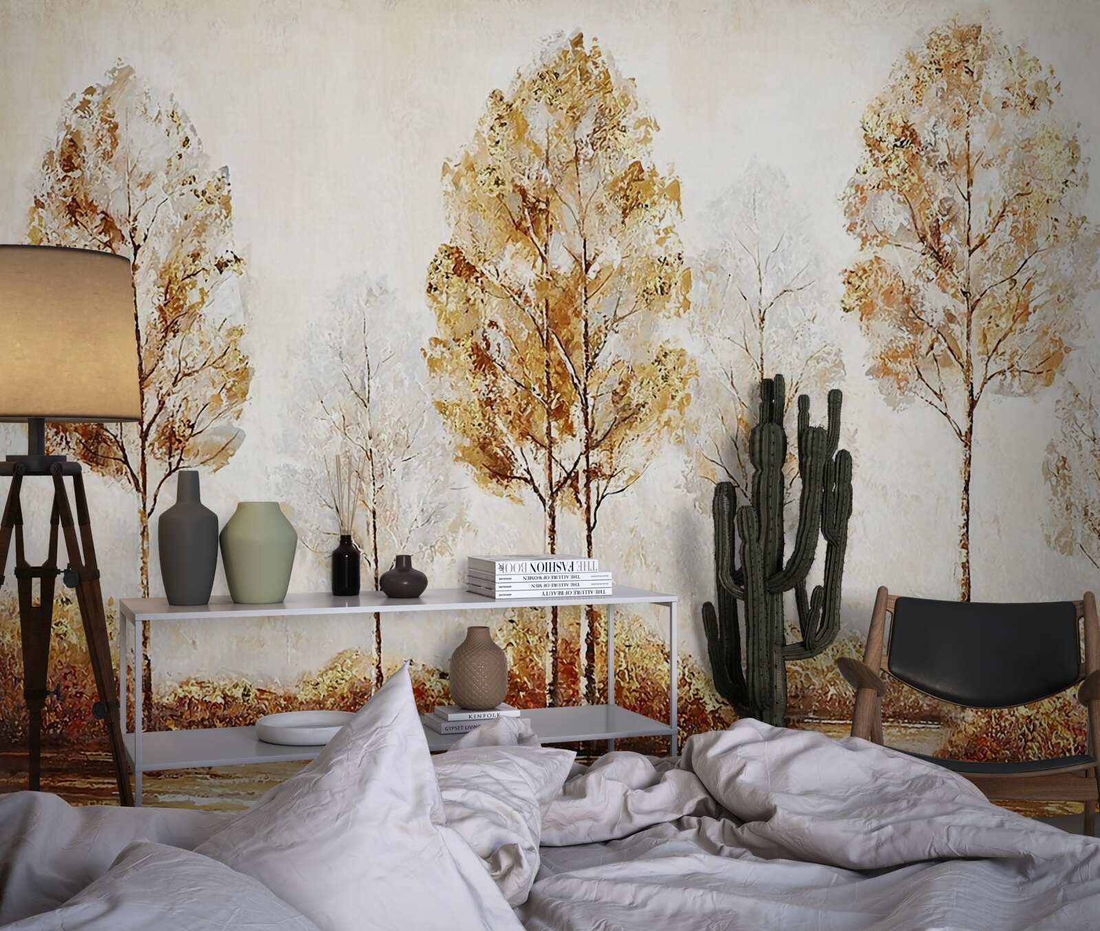 Fotobehang beeld van een bos in de herfst