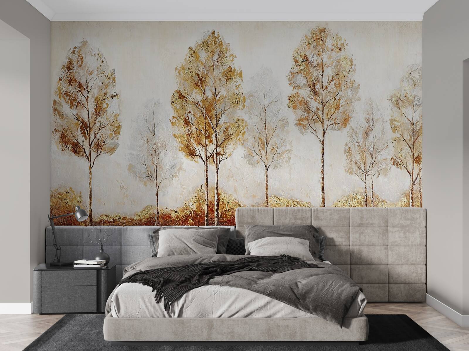 Fotobehang beeld van een bos in de herfst