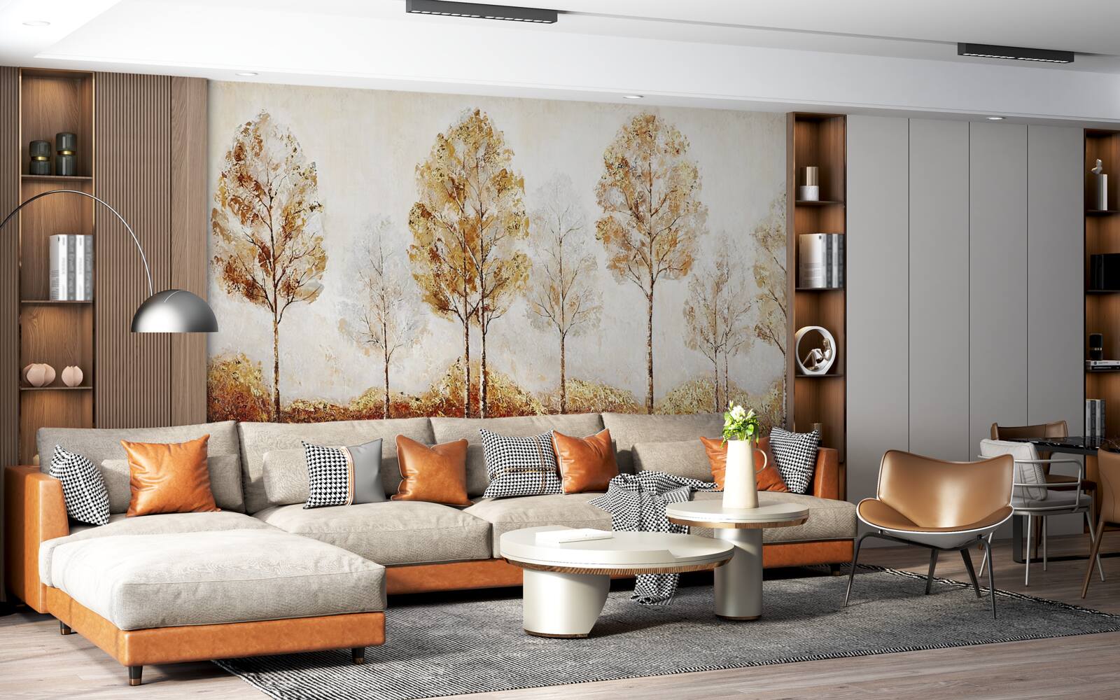 Fotobehang beeld van een bos in de herfst