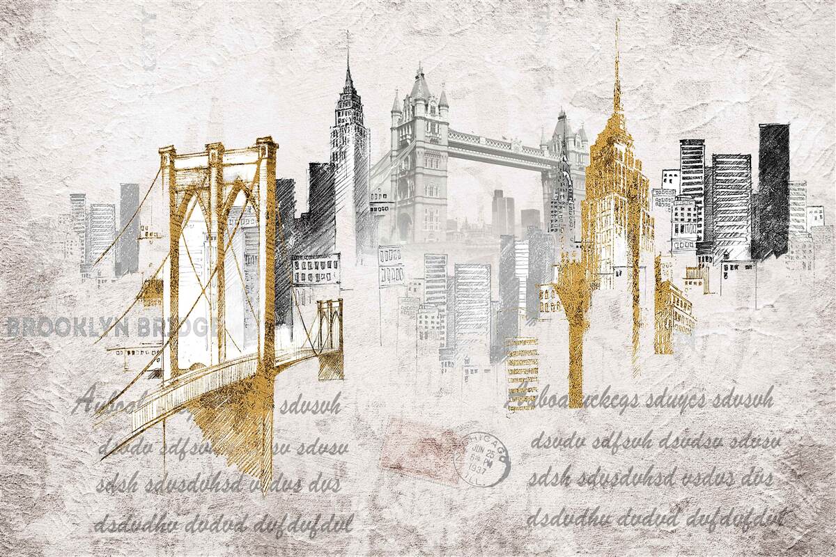 Fotobehang abstract new york in vintage stijl