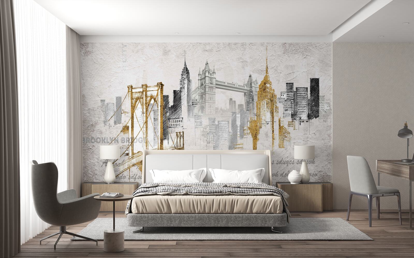 Fotobehang abstract new york in vintage stijl