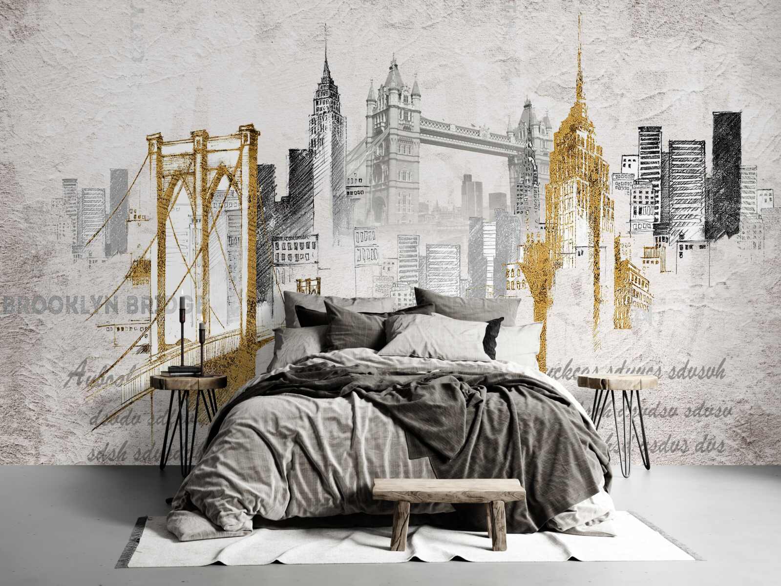 Fotobehang abstract new york in vintage stijl