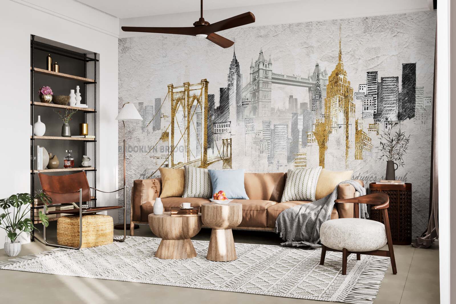 Fotobehang abstract new york in vintage stijl