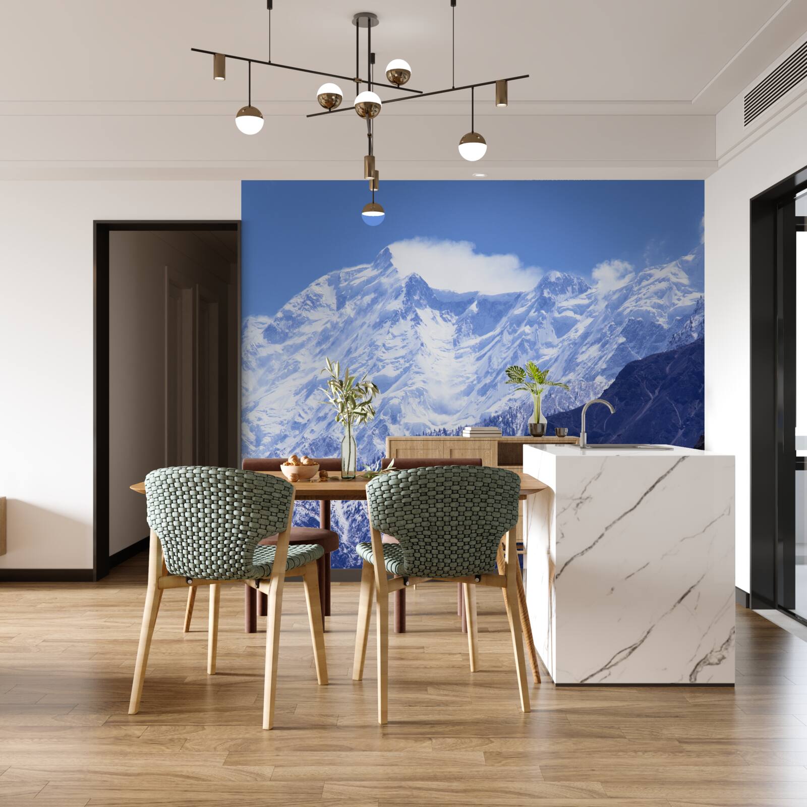 Fotobehang wolkentoppen, onwankelbaar in hun ijzige hardheid