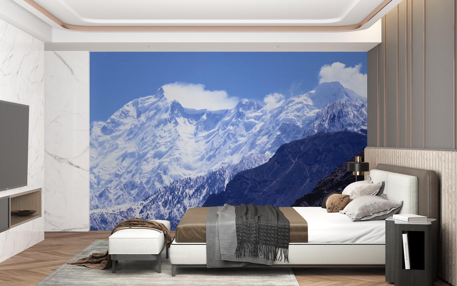 Fotobehang wolkentoppen, onwankelbaar in hun ijzige hardheid