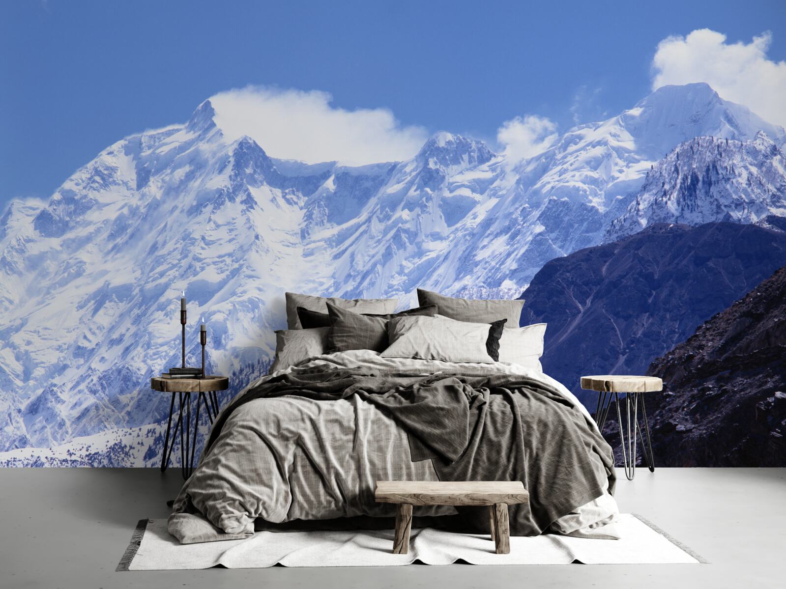 Fotobehang wolkentoppen, onwankelbaar in hun ijzige hardheid