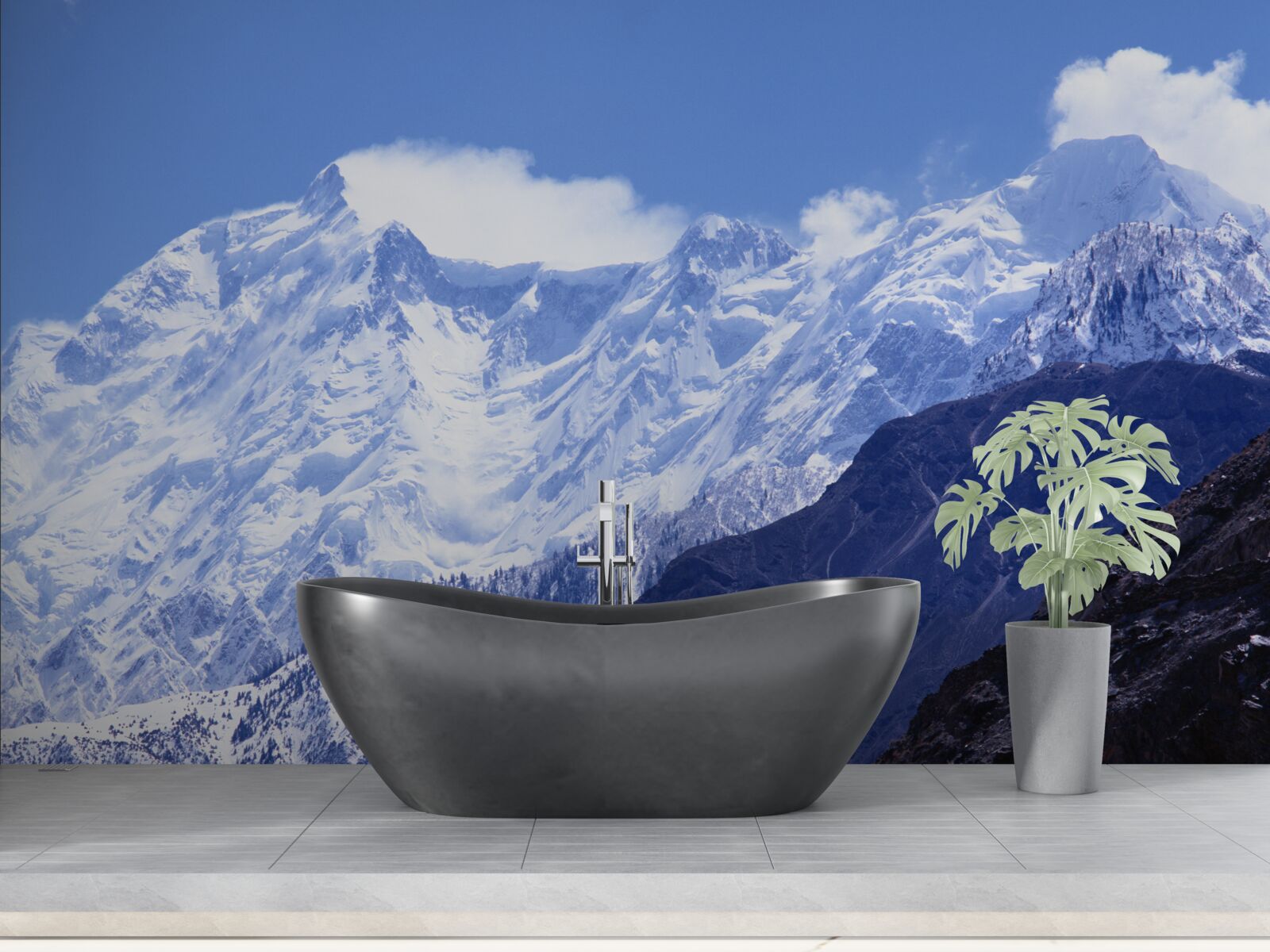 Fotobehang wolkentoppen, onwankelbaar in hun ijzige hardheid