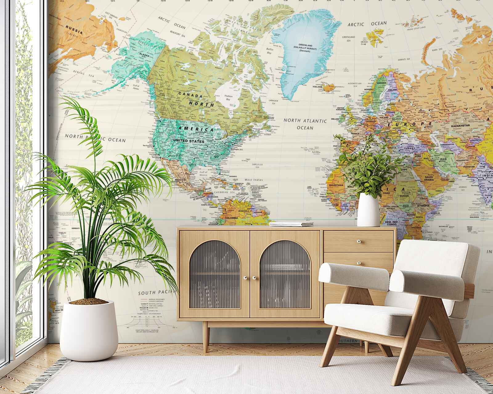 Fotobehang wereldkaart van de aarde