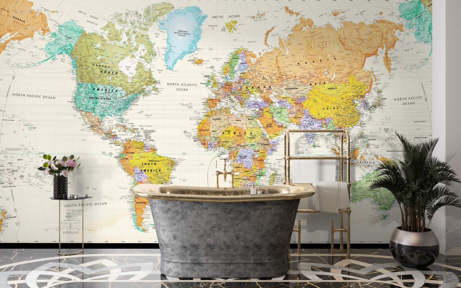 Fotobehang wereldkaart van de aarde