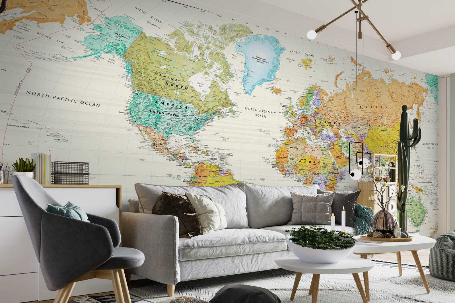 Fotobehang wereldkaart van de aarde