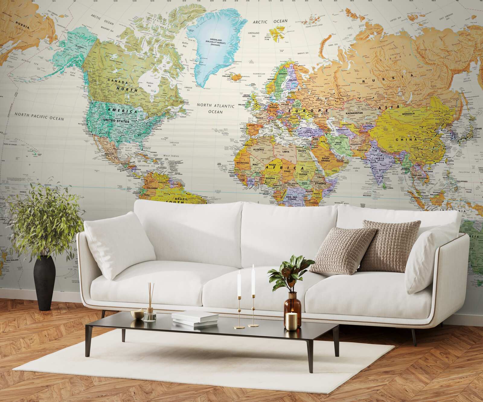 Fotobehang wereldkaart van de aarde