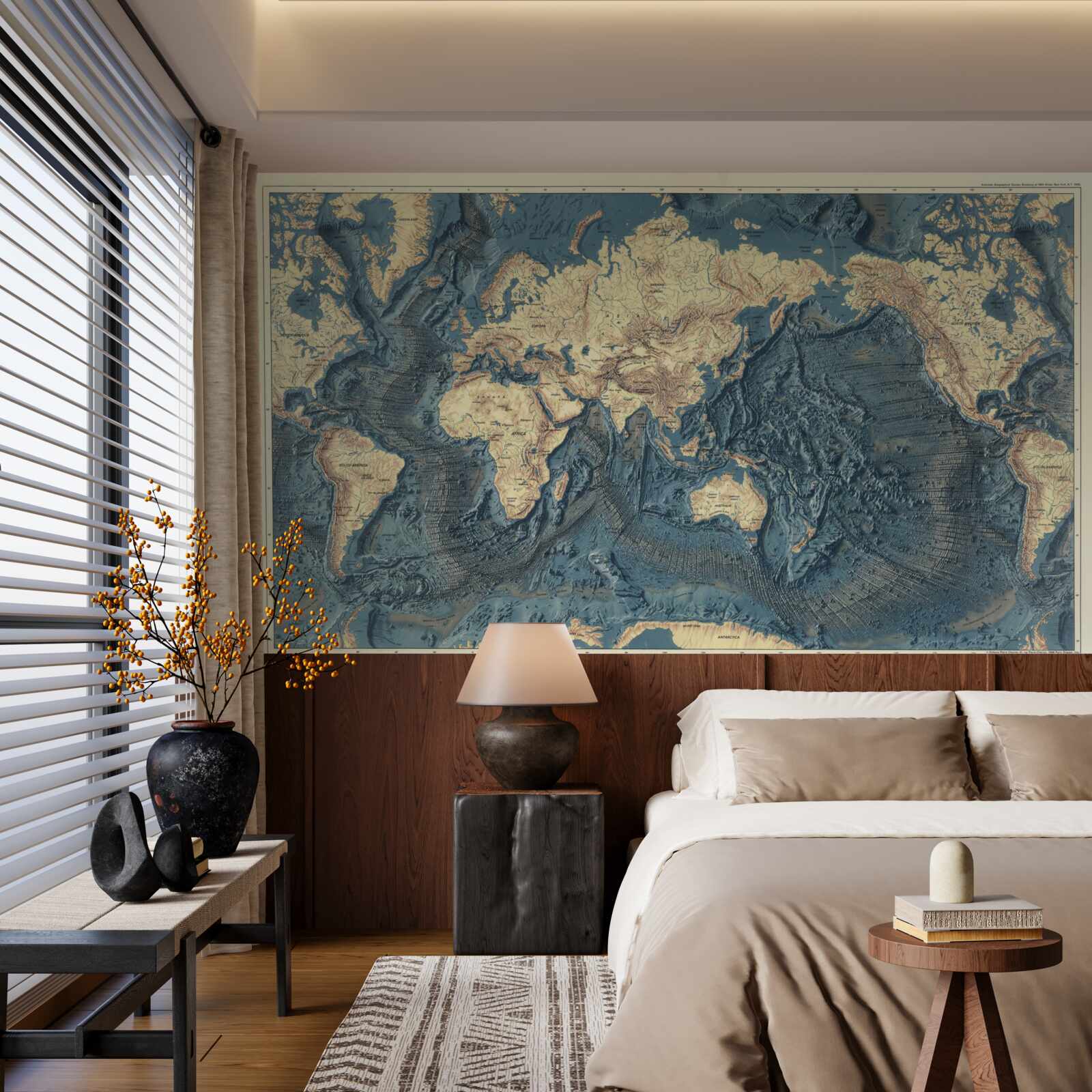 Fotobehang oceaanbodem in reliëf