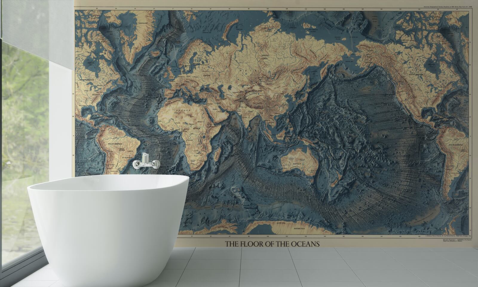 Fotobehang oceaanbodem in reliëf