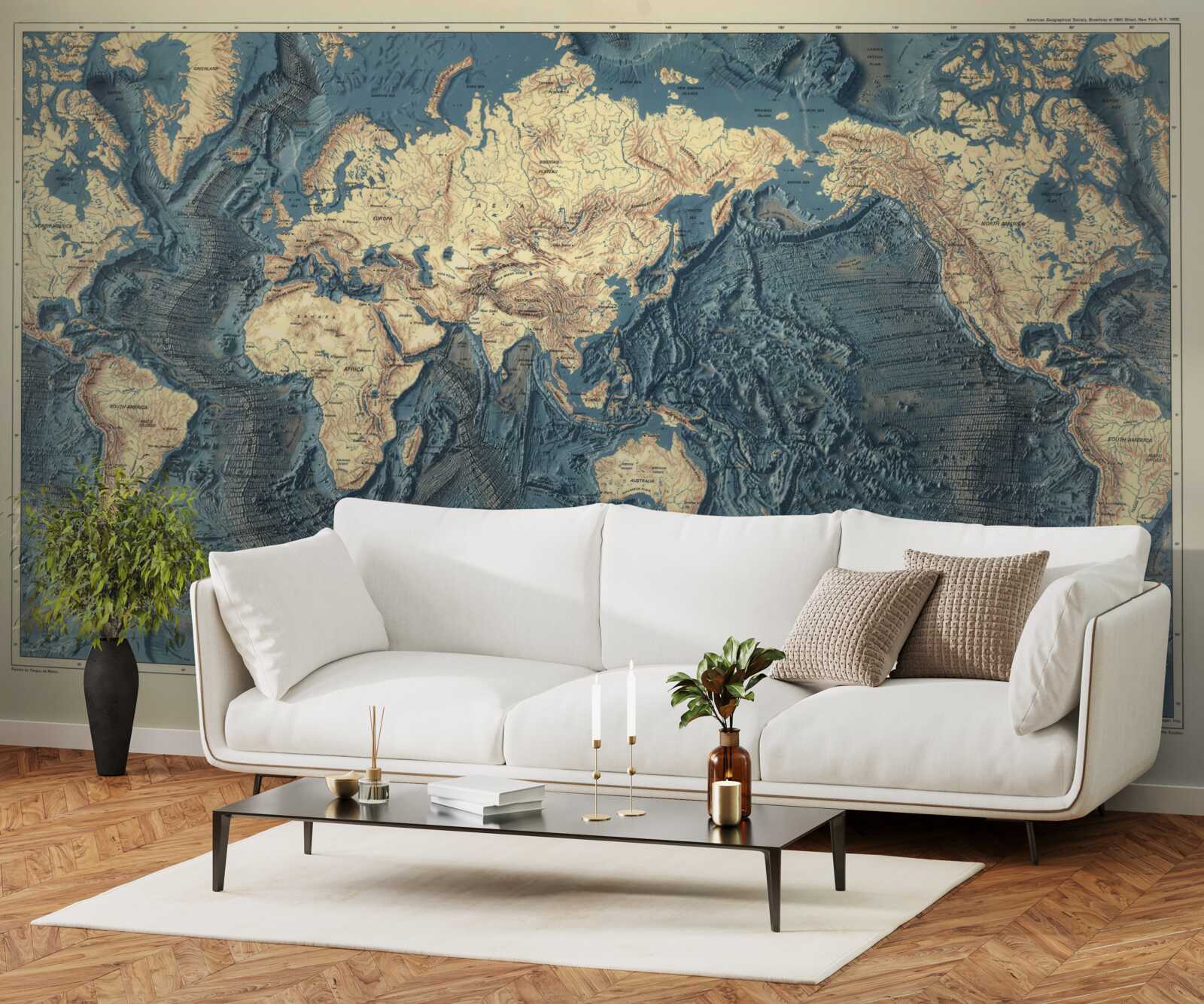 Fotobehang oceaanbodem in reliëf