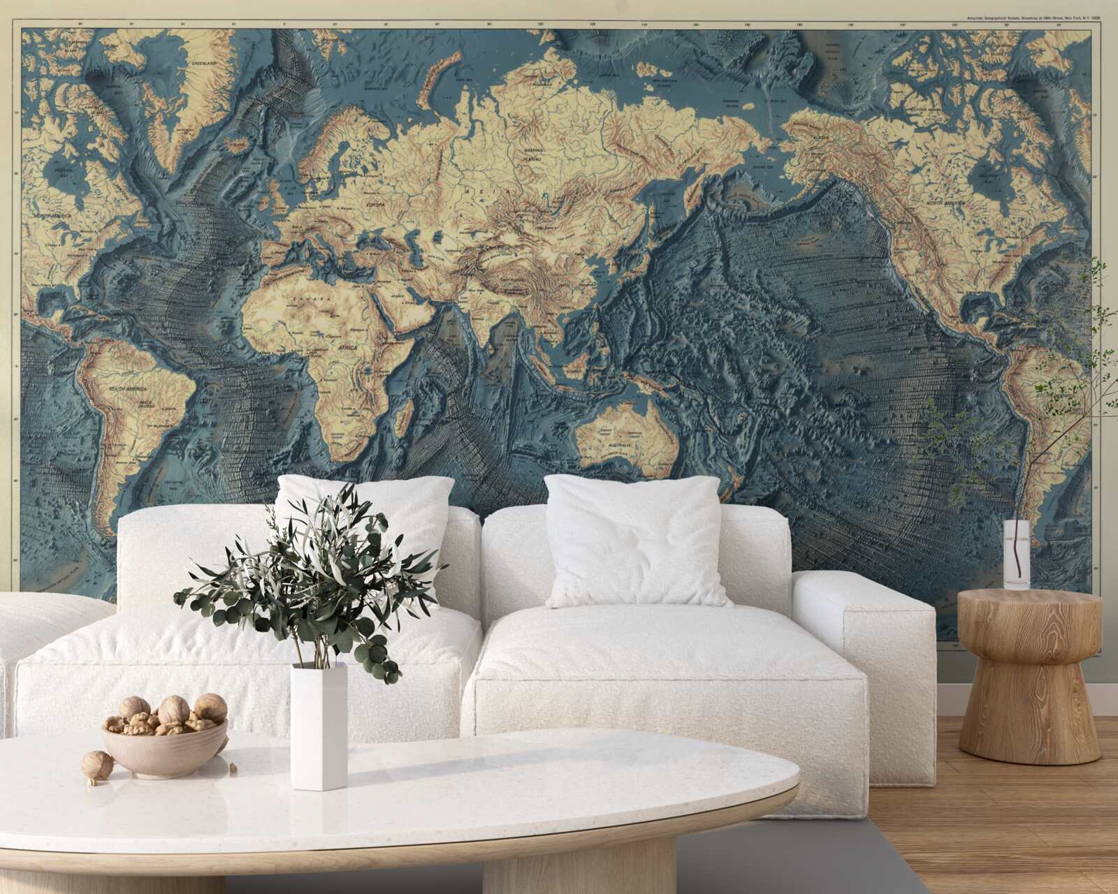 Fotobehang oceaanbodem in reliëf