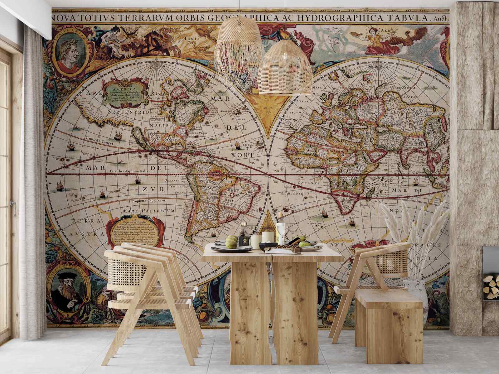 Fotobehang antieke wereldkaart