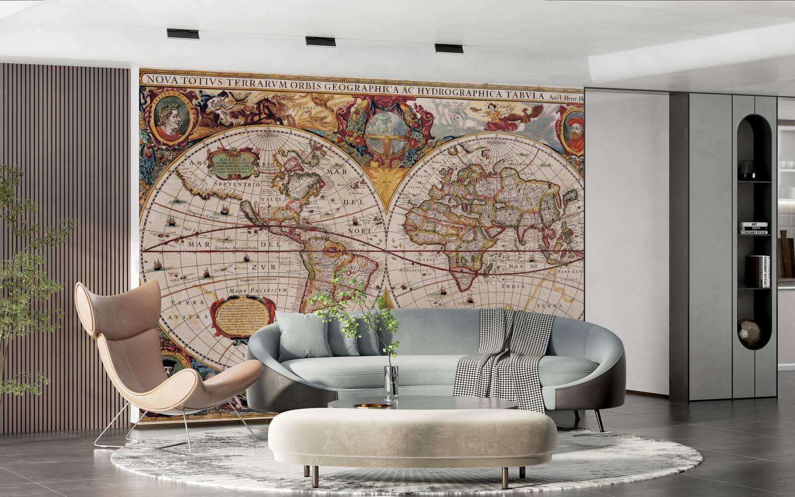 Fotobehang antieke wereldkaart