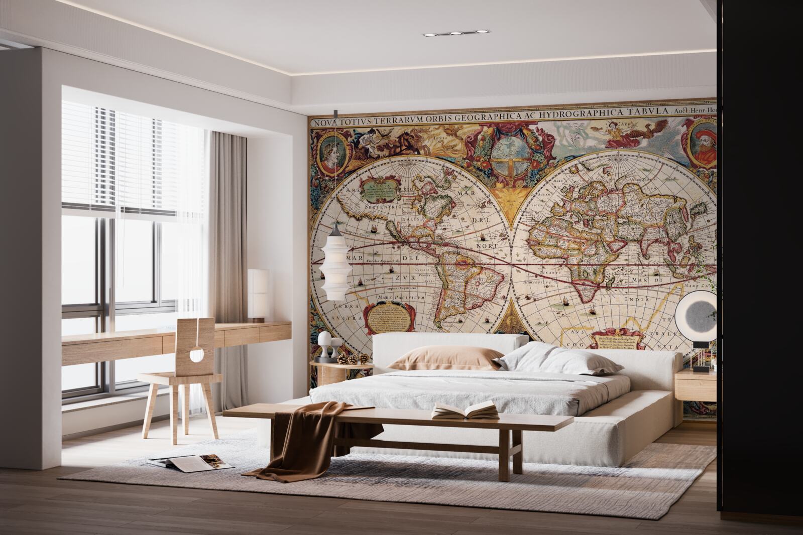 Fotobehang antieke wereldkaart