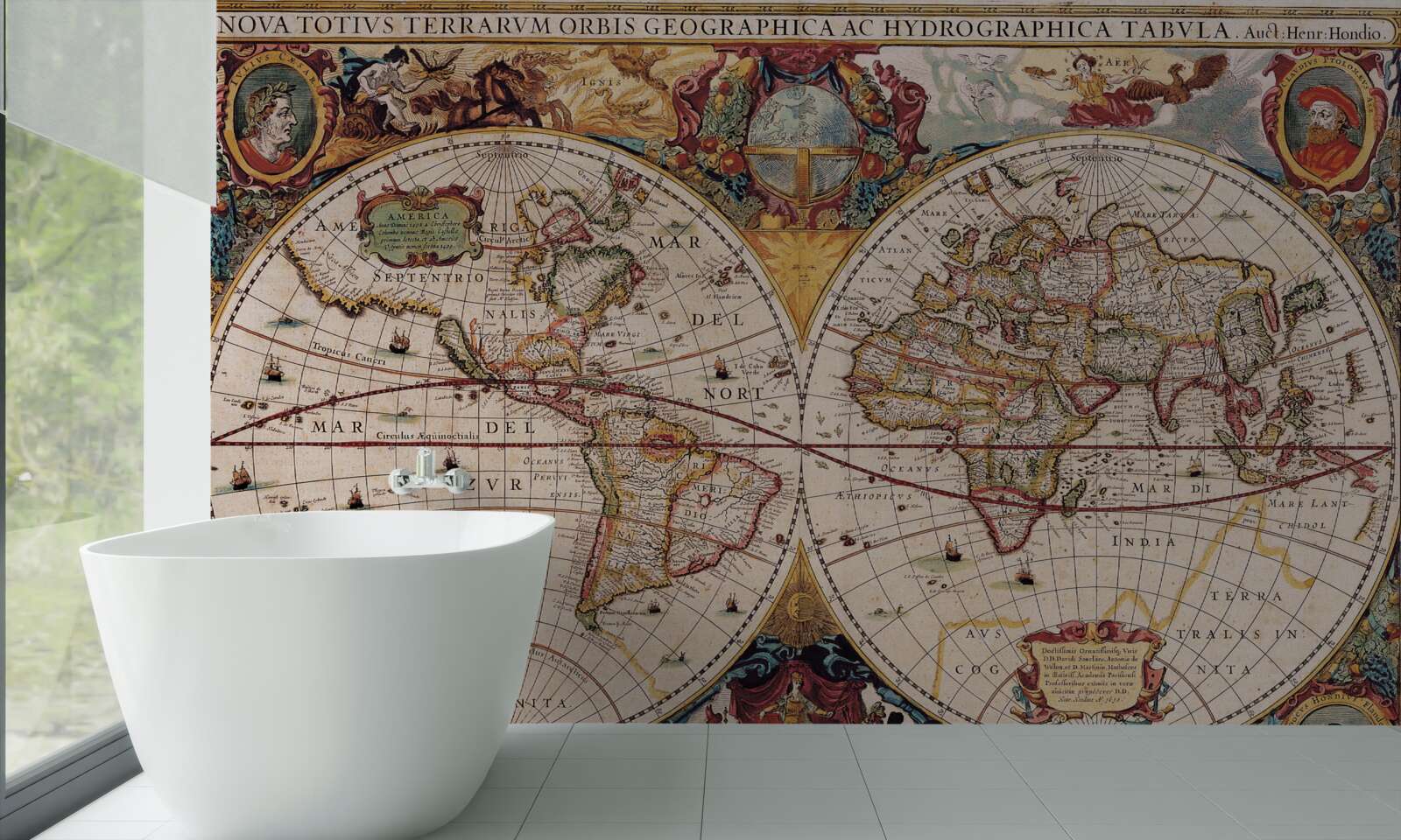 Fotobehang antieke wereldkaart