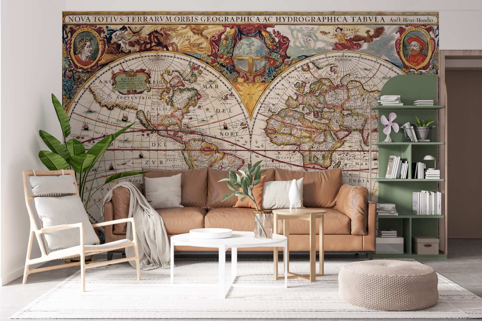 Fotobehang antieke wereldkaart