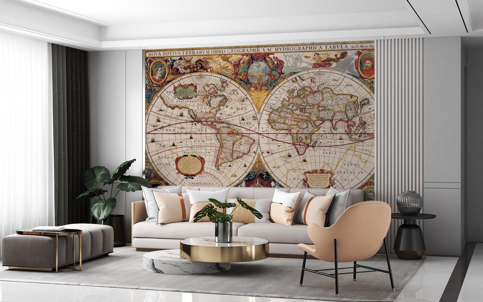 Fotobehang antieke wereldkaart