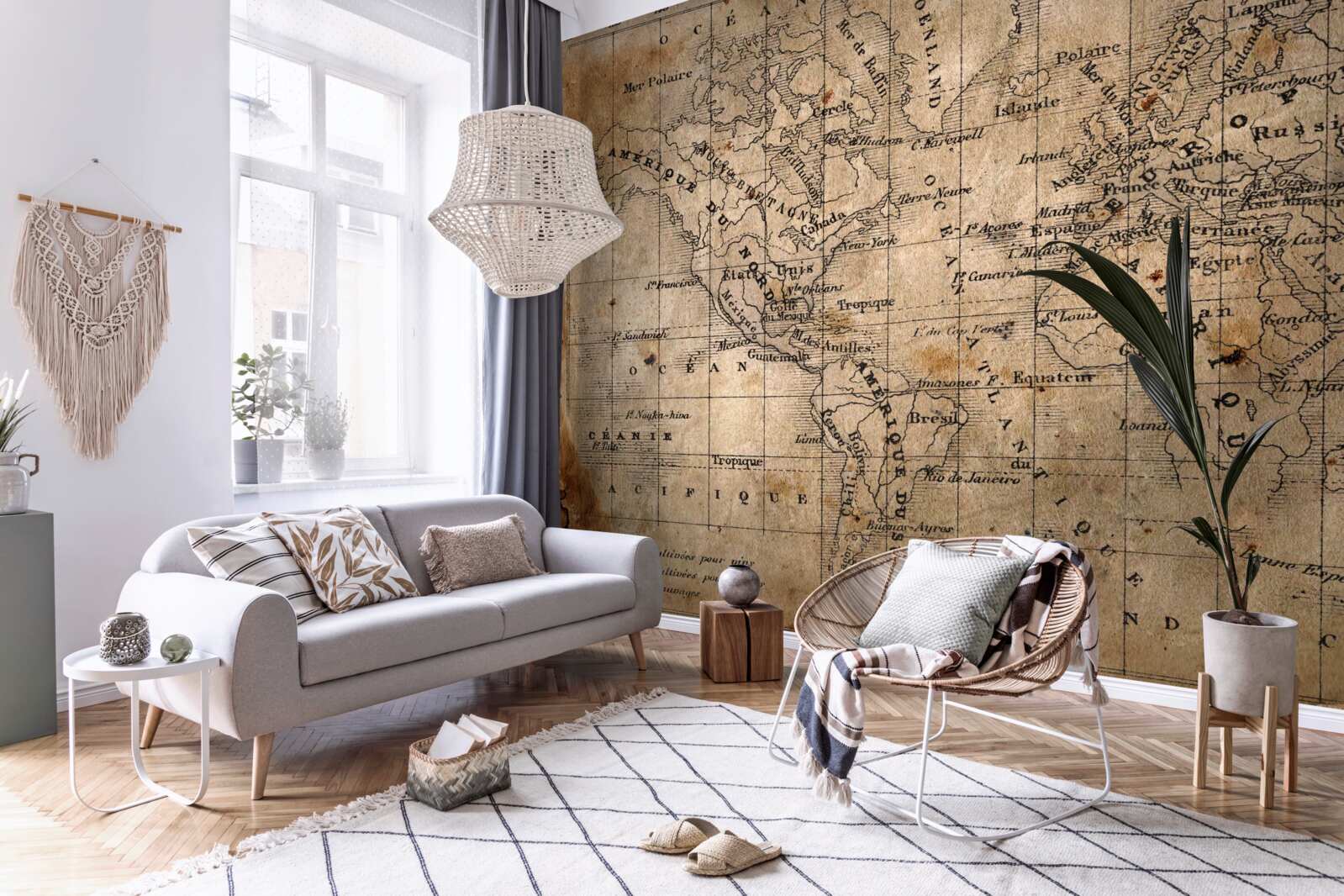 Fotobehang fragment van oude cartografie