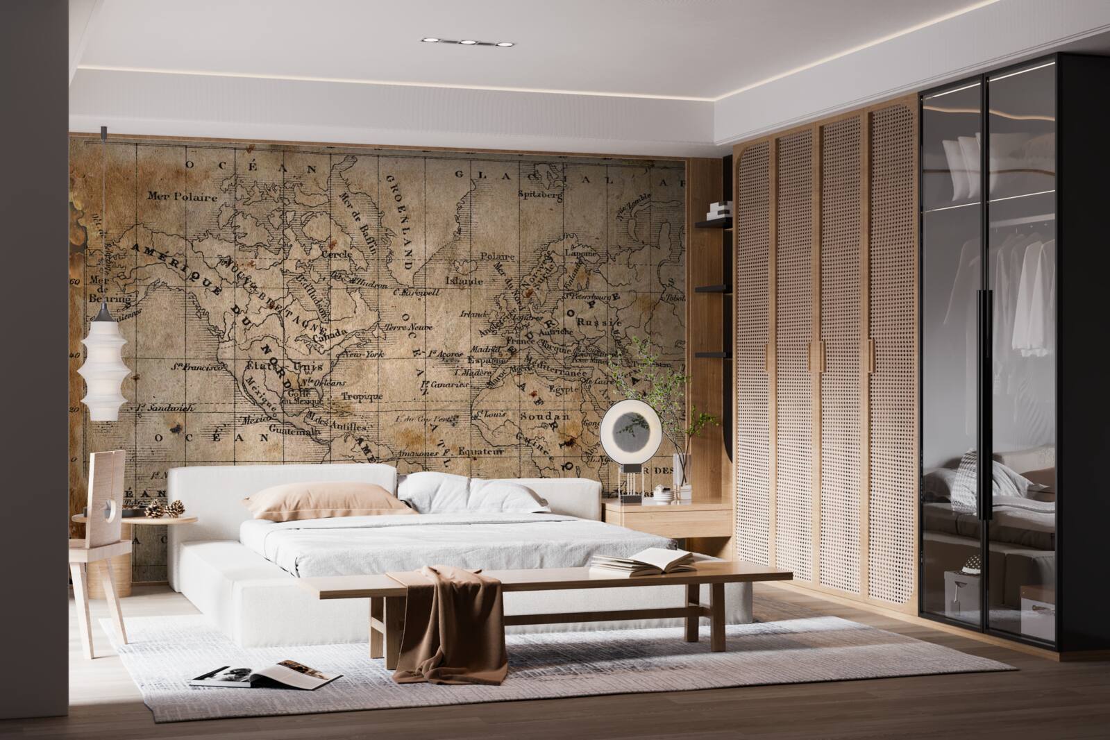 Fotobehang fragment van oude cartografie