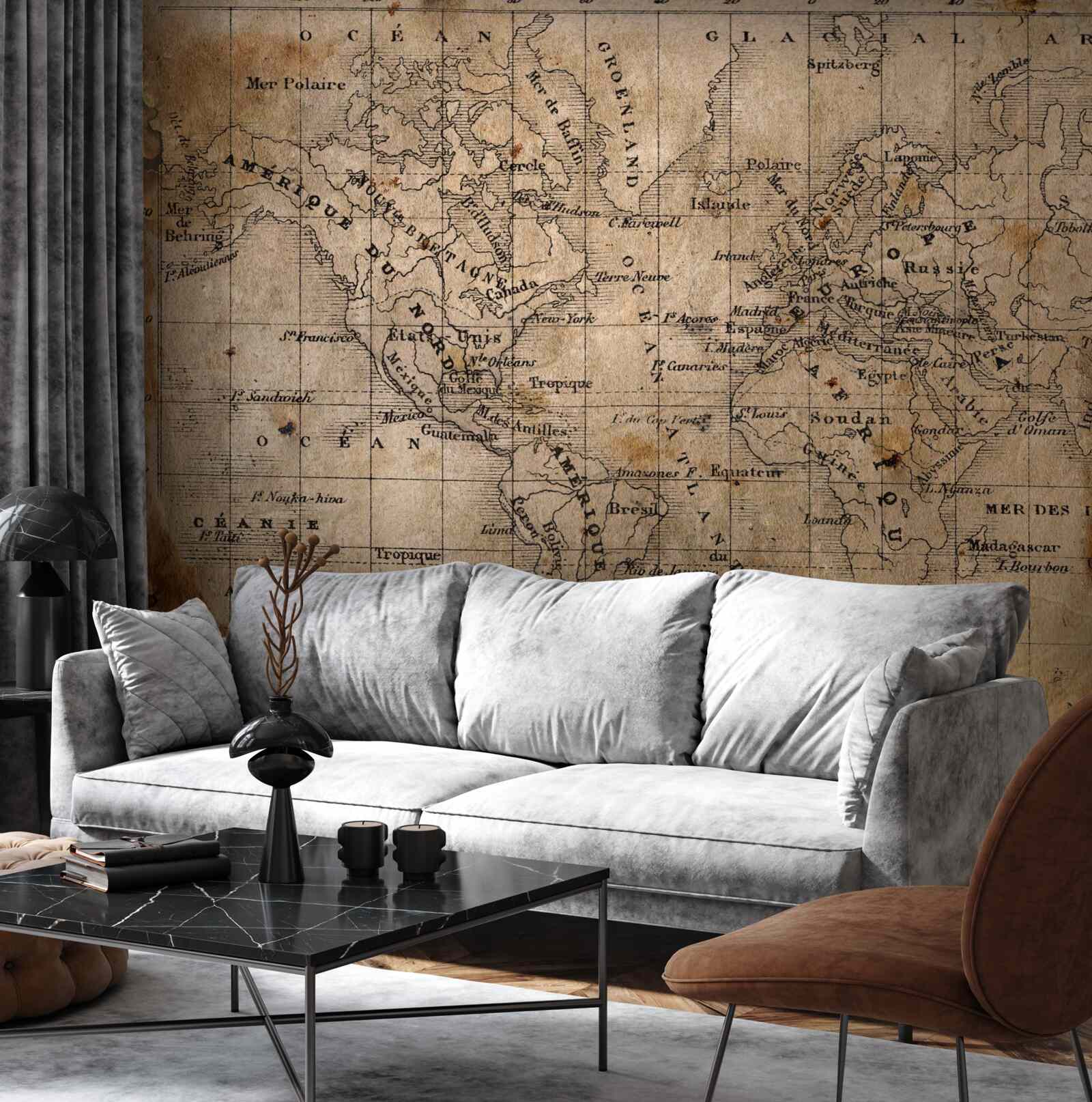 Fotobehang fragment van oude cartografie