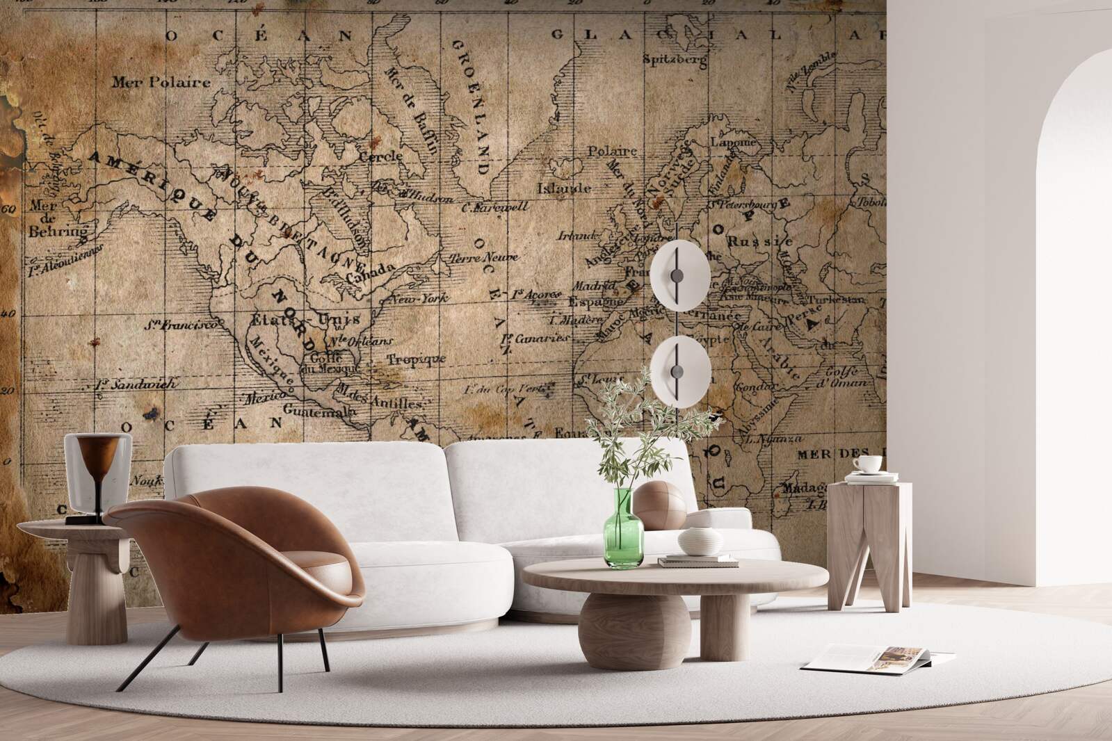 Fotobehang fragment van oude cartografie