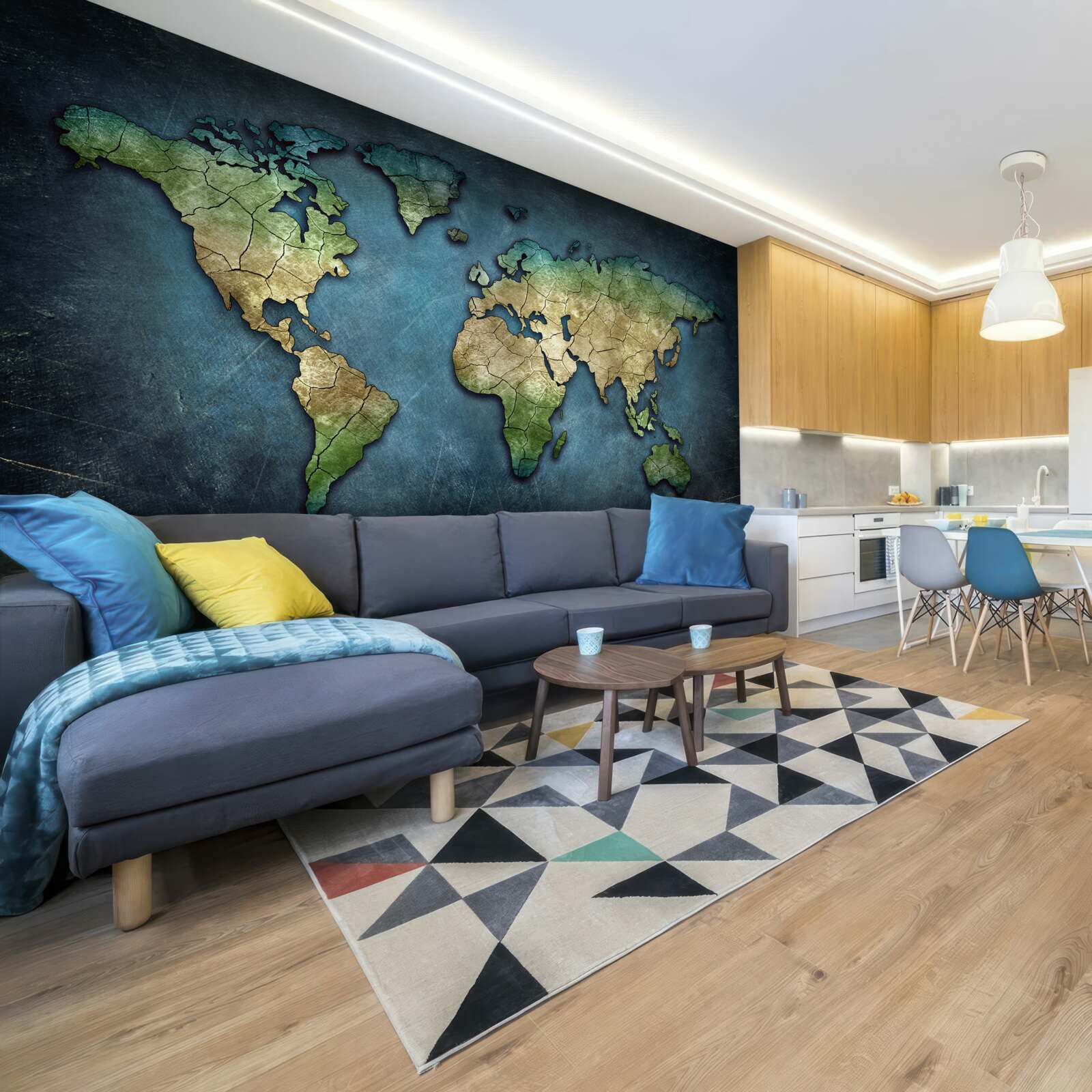 Fotobehang wereldkaart voor aan de muur