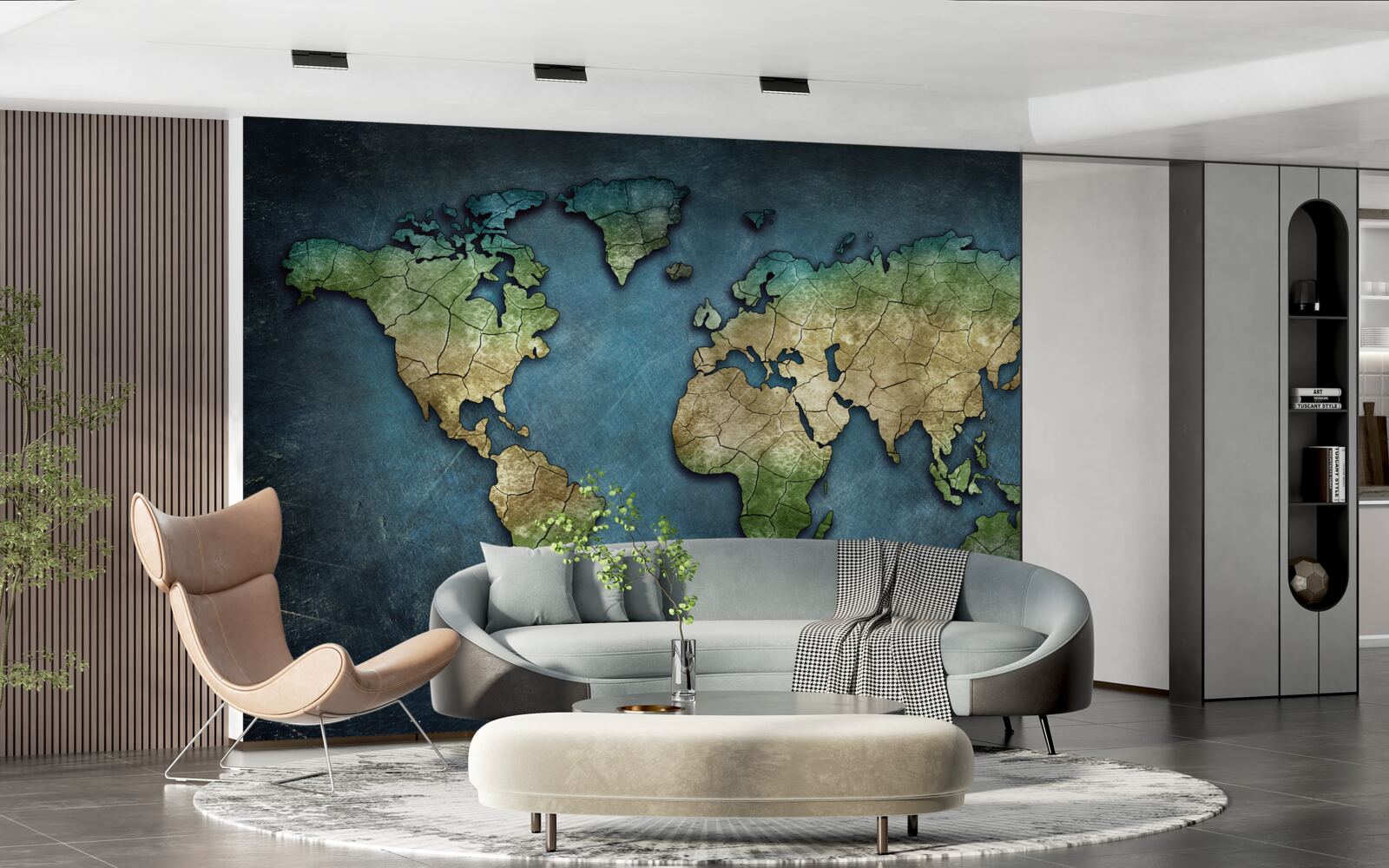 Fotobehang wereldkaart voor aan de muur