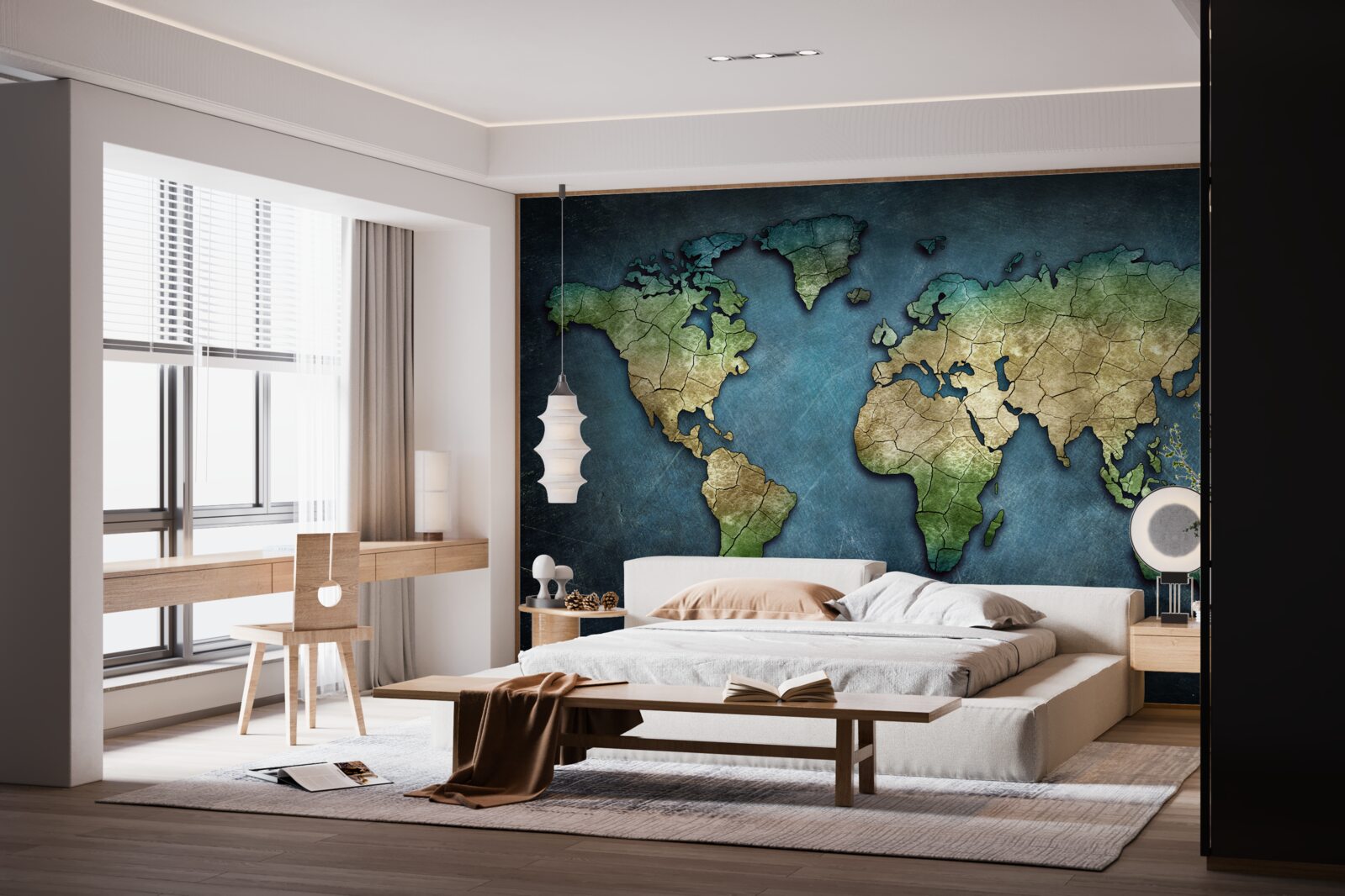 Fotobehang wereldkaart voor aan de muur