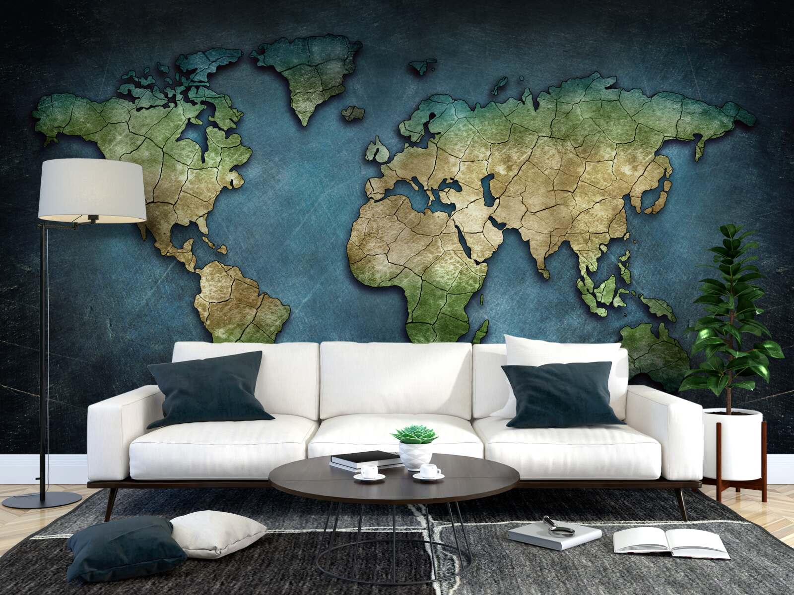 Fotobehang wereldkaart voor aan de muur