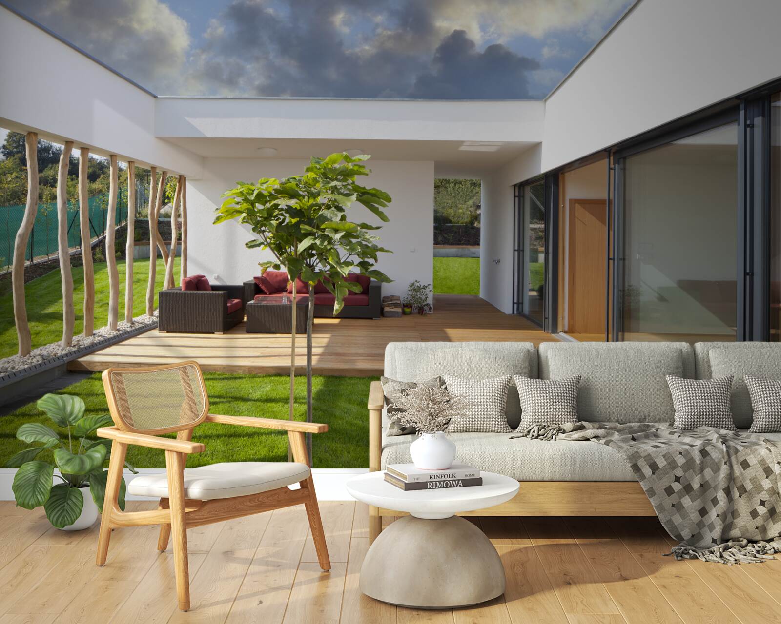 Fotobehang gemoderniseerde inrichting van een privéwoning