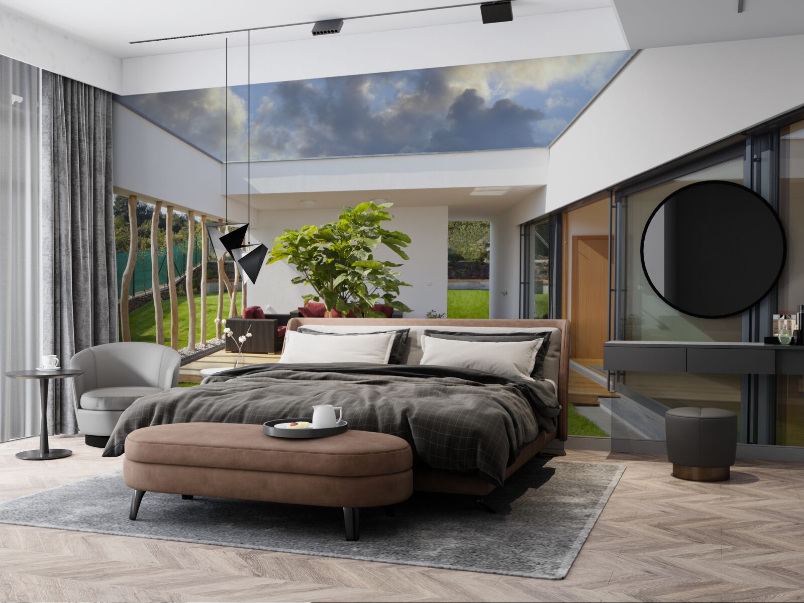 Fotobehang gemoderniseerde inrichting van een privéwoning