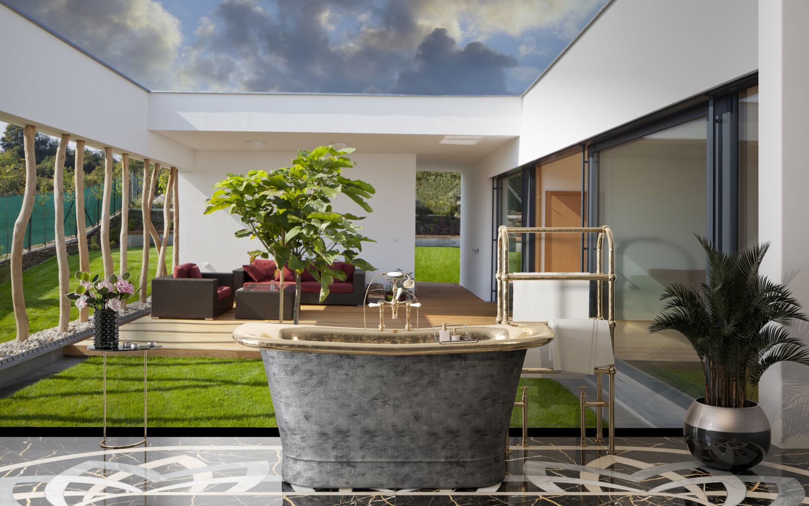 Fotobehang gemoderniseerde inrichting van een privéwoning