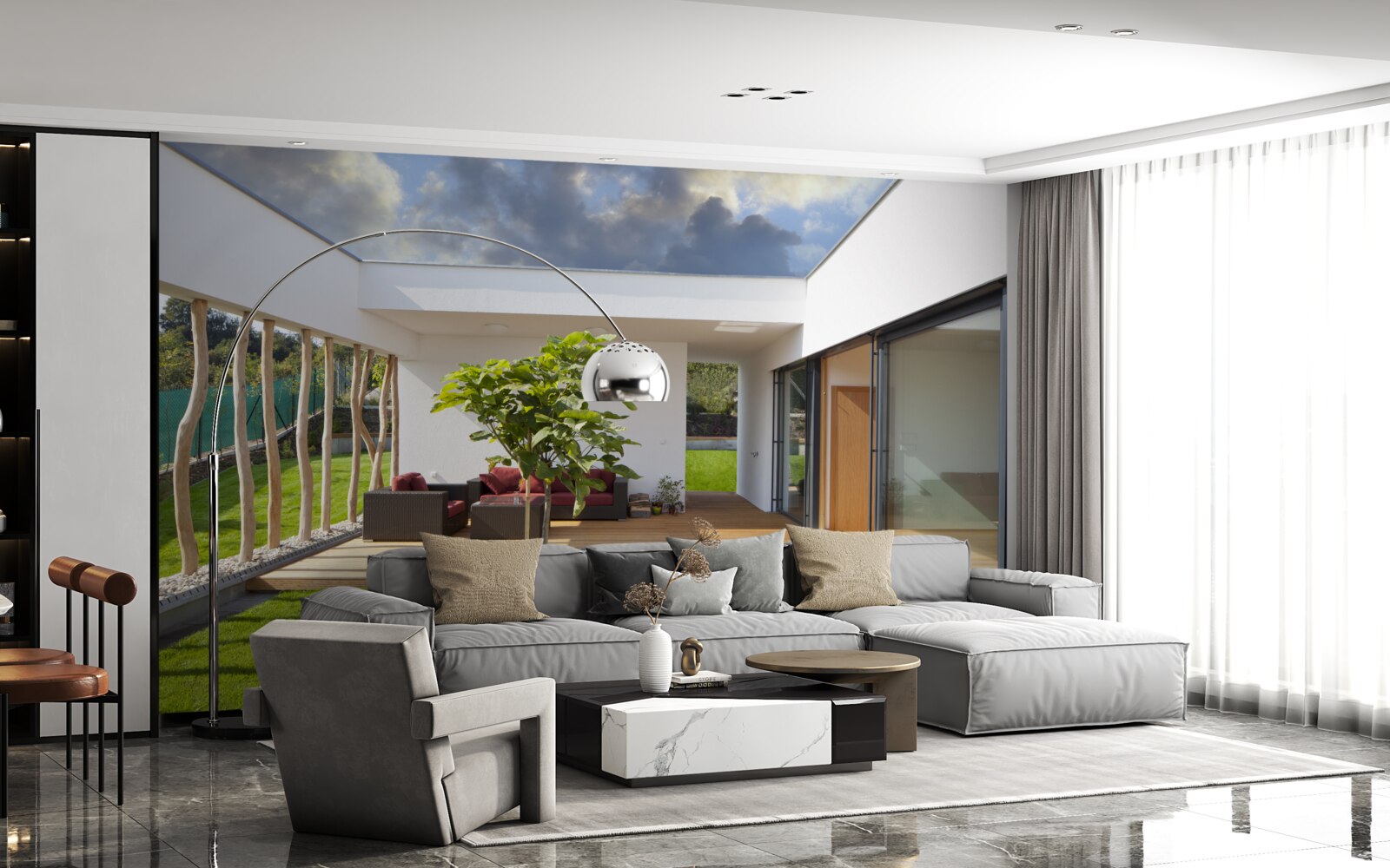 Fotobehang gemoderniseerde inrichting van een privéwoning