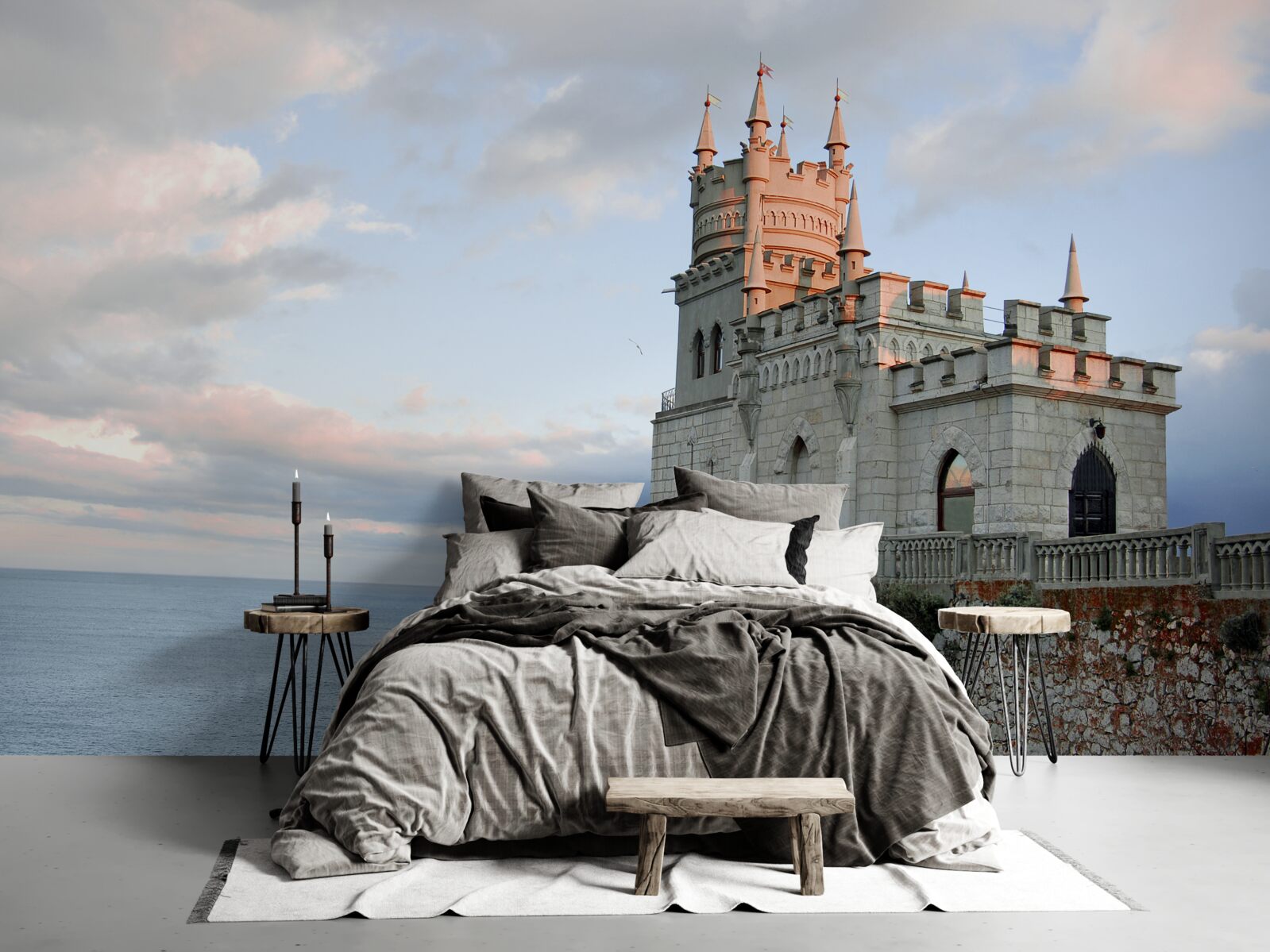 Fotobehang zwaluwnest bij dageraad