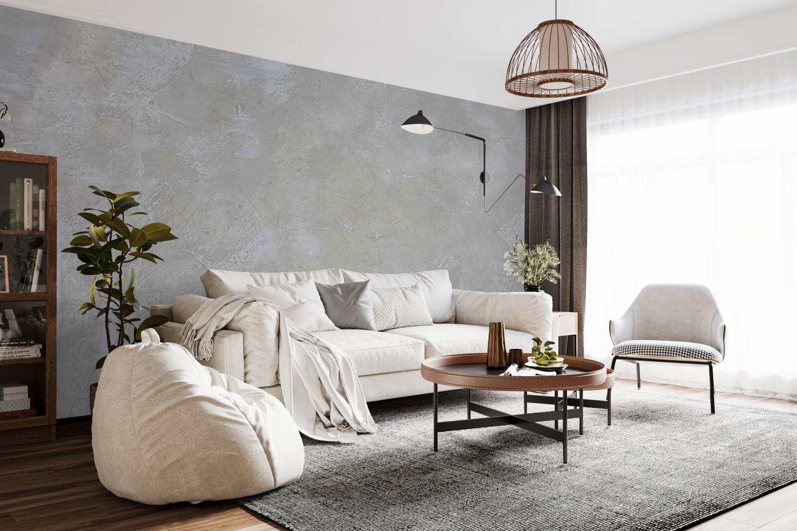 Fotobehang zilvergrijze achtergrond